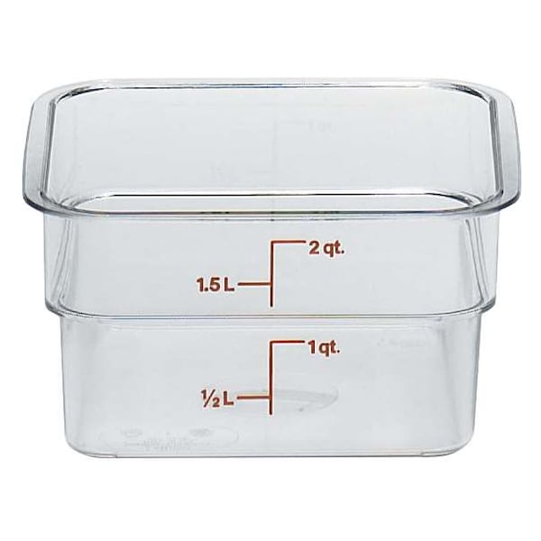 Cambro Cambro 2 qt. Clear Measuring Plastic Square Container, PK6 2SFSCW135 - main